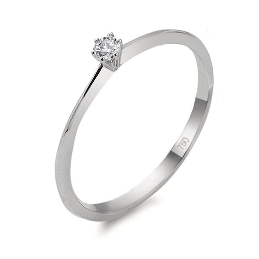 Solitaire ring 750/18K witgoud Diamant 0.06 ct, w-si