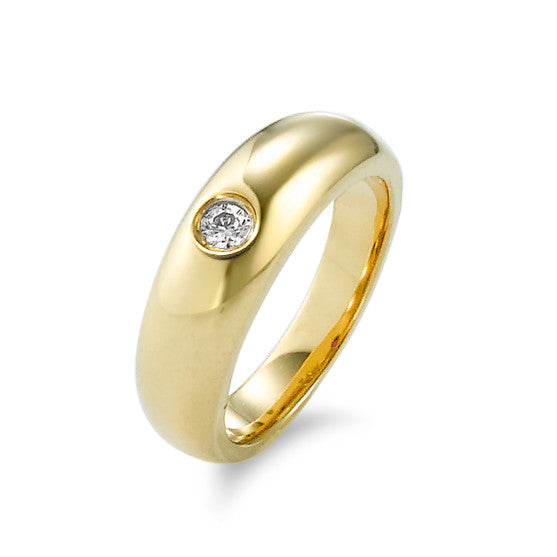 Doopring 750/18 krt geel goud Diamant 0.015 ct, w-si Ø10 mm