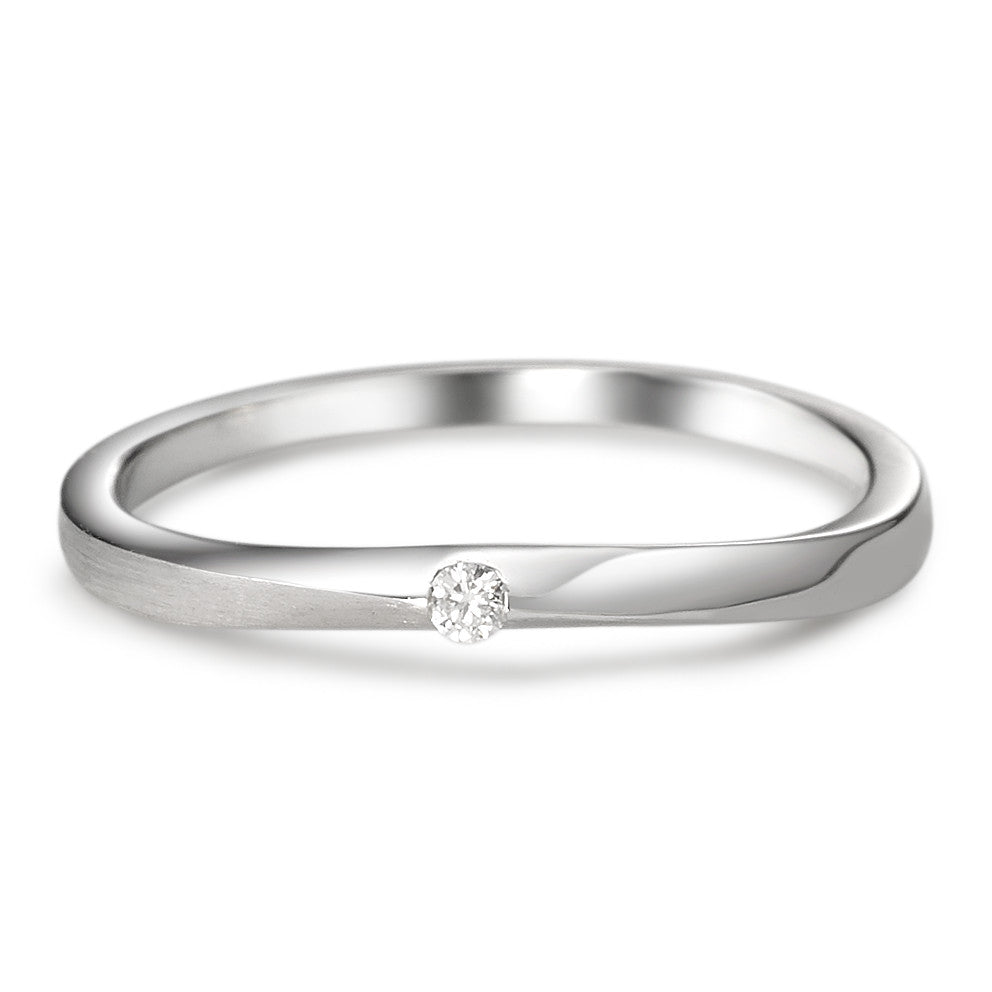 Solitaire ring 750/18K krt witgoud Diamant 0.03 ct, w-si