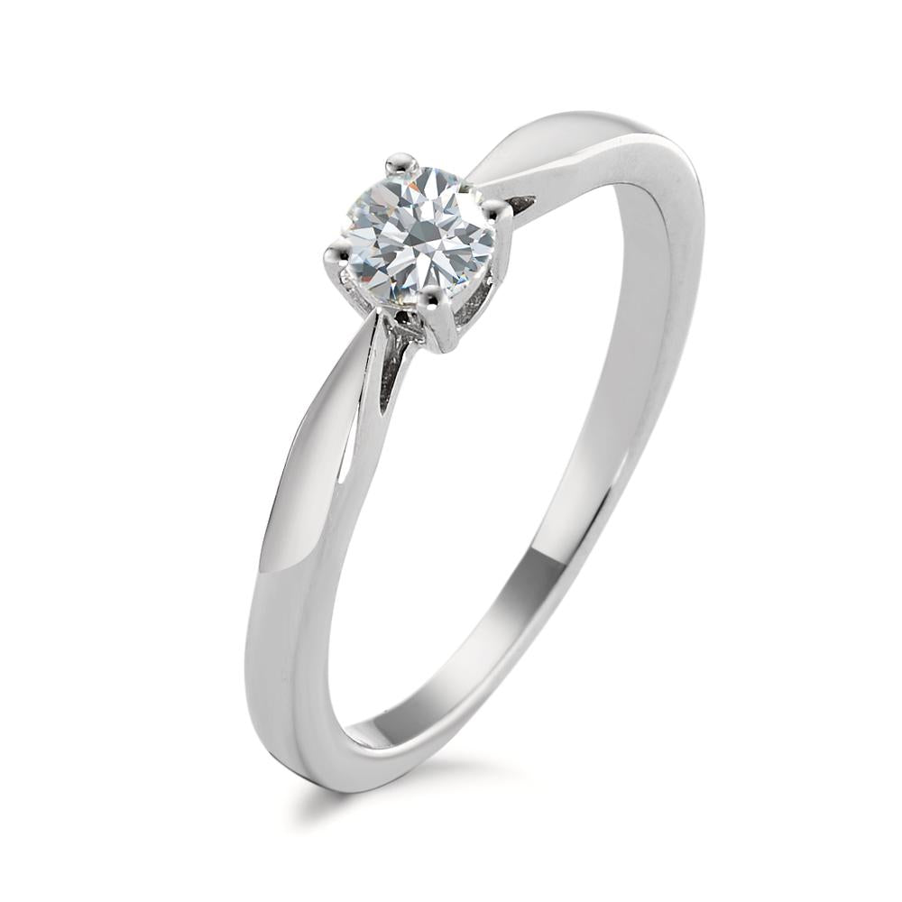 Solitaire ring 750/18K witgoud Diamant wit, 0.25 ct, w-si