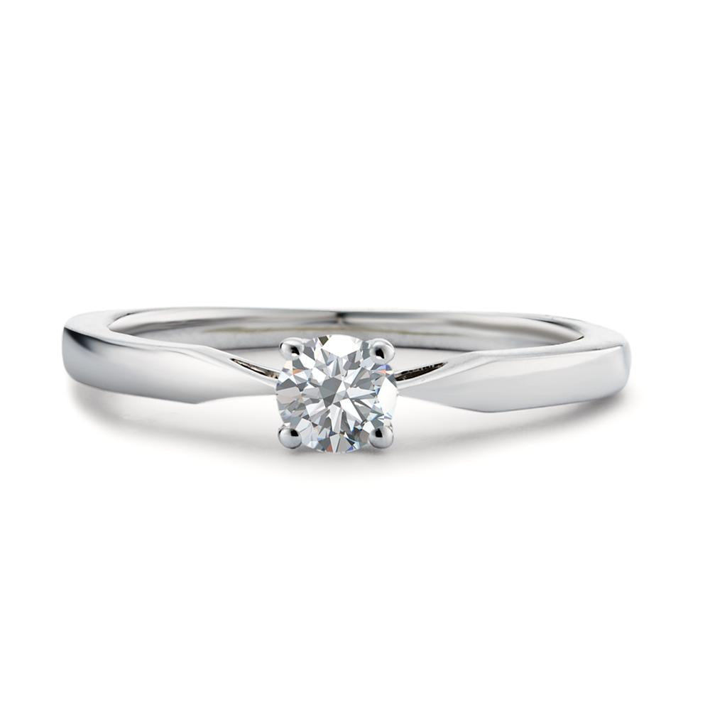 Solitaire ring 750/18K witgoud Diamant wit, 0.25 ct, w-si