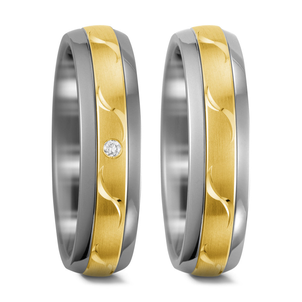 Partnerring Titanium, 585/14 krt geel goud