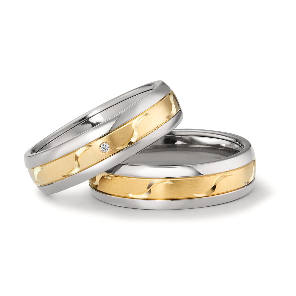 Partnerring Titanium, 585/14 krt geel goud