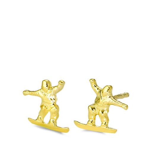 Oorknoppen 750/18 krt geel goud Snowboarden