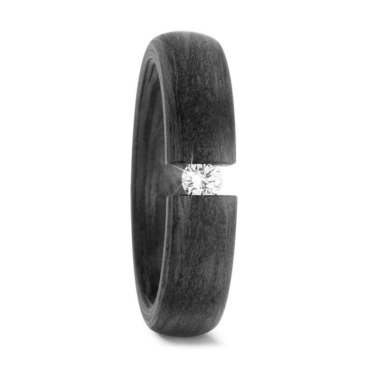 Ring Carbon Diamant wit, 0.10 ct, w-si