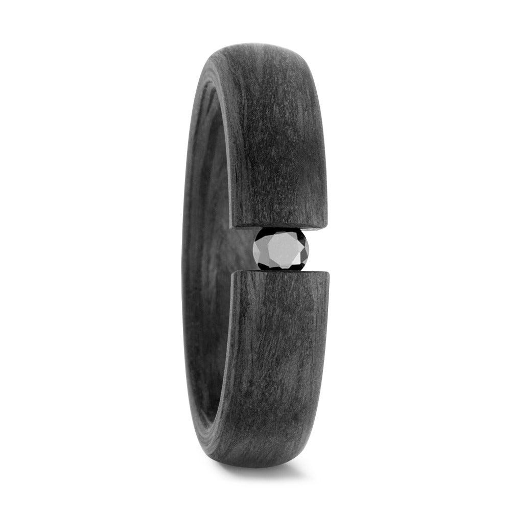 Ring Carbon Diamant zwart, 0.10 ct, w-si