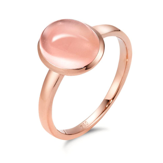 Ring 750/18 krt roségoud Rozenkwarts