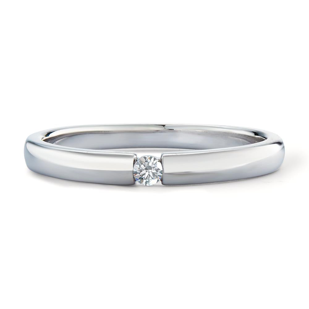 Solitaire ring 750/18K krt witgoud Diamant wit, 0.05 ct, [Brillant], w-si