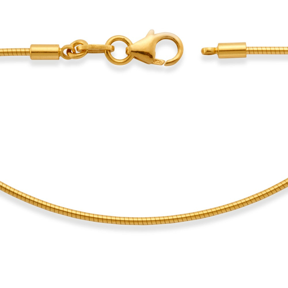 Collier 750/18 krt geel goud 42 cm Ø1 mm