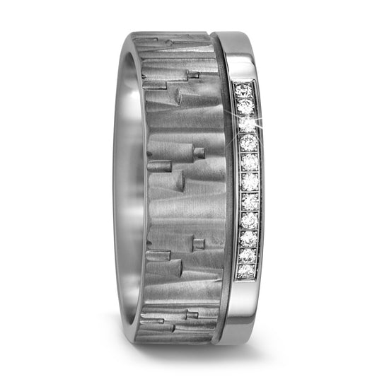 Partnerring Titanium Diamant 0.11 ct, 11 Steen, w-si