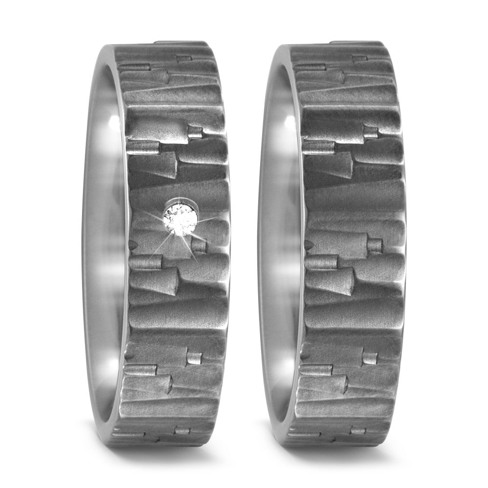 Partnerring Titanium Diamant 0.03 ct, w-si