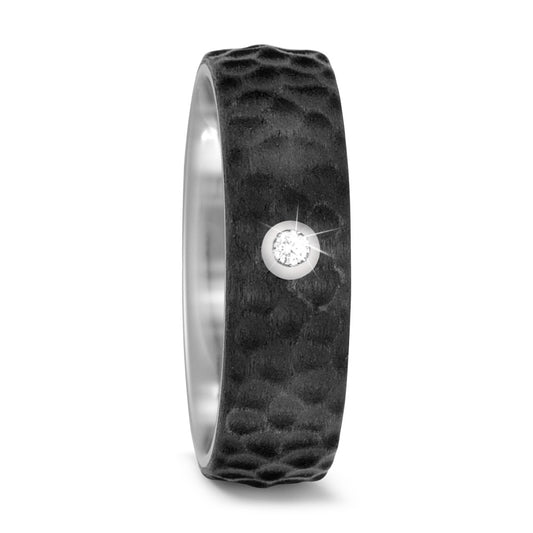 Partnerring Titanium, Carbon Diamant 0.03 ct, w-si