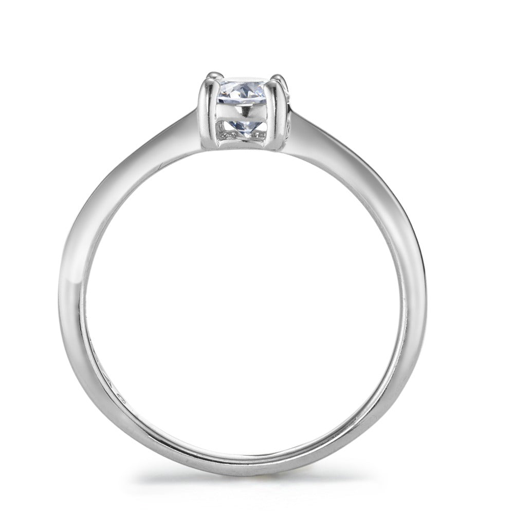 Solitaire ring Zilver Zirkonia Gerhodineerd Ø4.5 mm