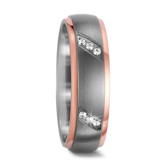 Partnerring Titanium Zirkonia 15 Steen IP-gecoat