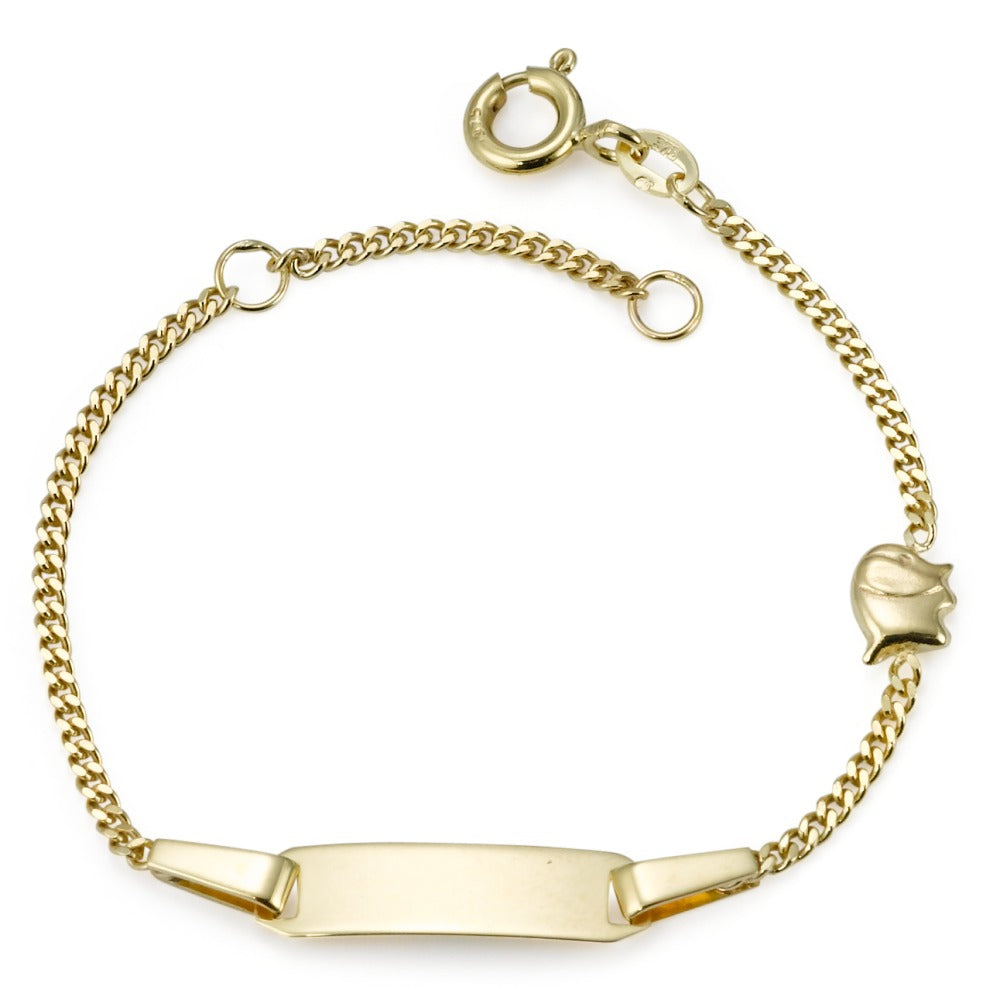 Graveer armband 375/9 krt geel goud Olifant 12-14 cm