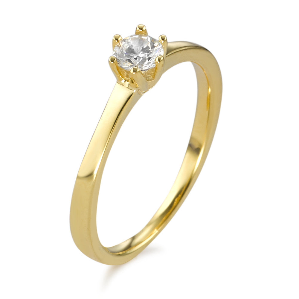 Solitaire ring 375/9K geel goud Zirkonia