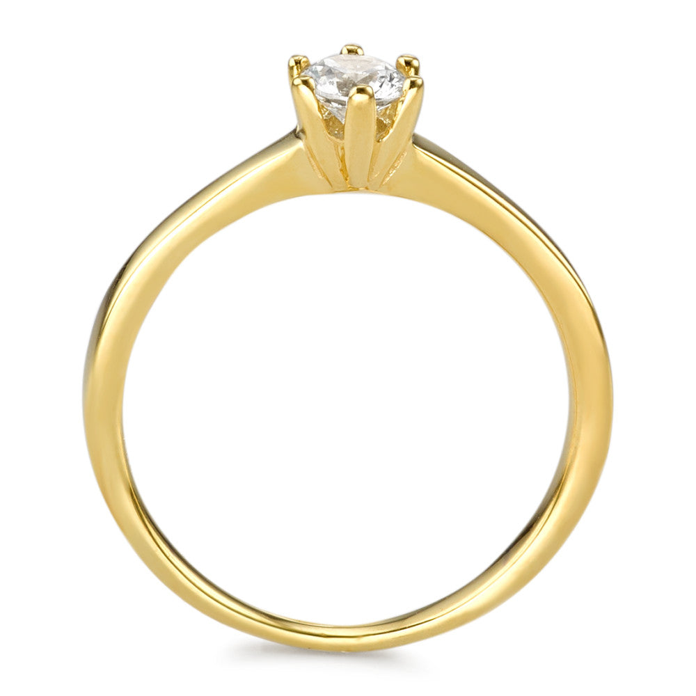 Solitaire ring 375/9K geel goud Zirkonia