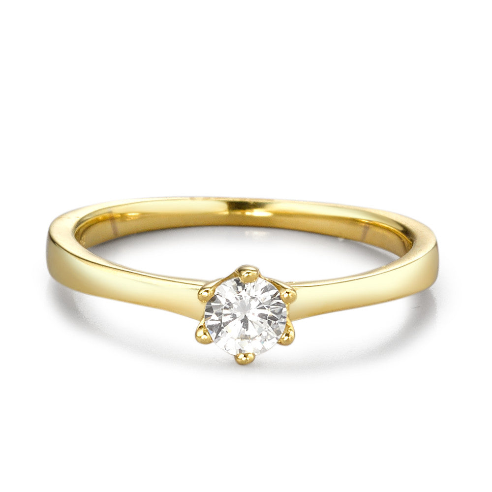 Solitaire ring 375/9K geel goud Zirkonia