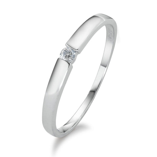 Solitaire ring 750/18K krt witgoud Diamant 0.05 ct, w-si