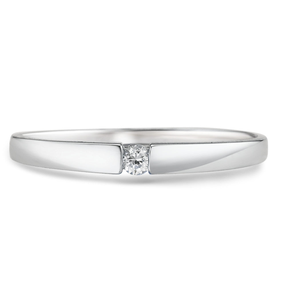 Solitaire ring 750/18K krt witgoud Diamant 0.05 ct, w-si