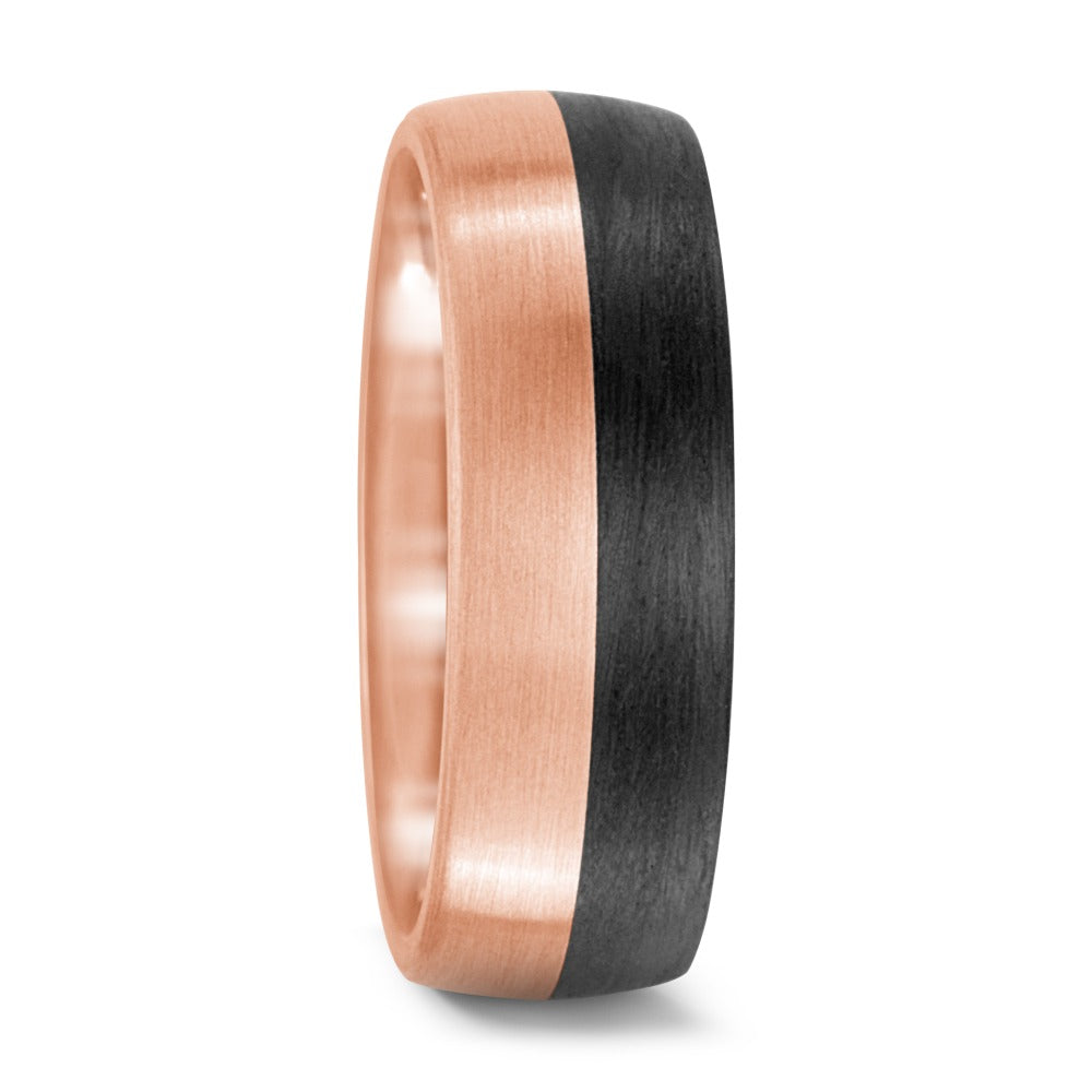 Partnerring 750/18 krt roségoud, Carbon