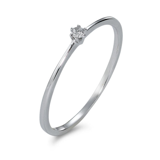 Solitaire ring 750/18K krt witgoud Diamant 0.03 ct, w-si