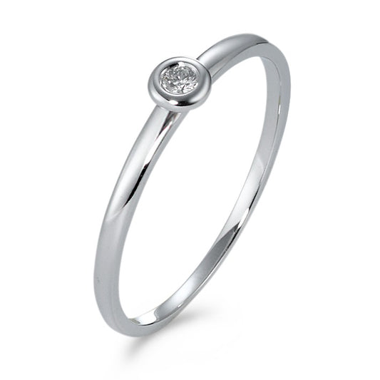 Solitaire ring 750/18K krt witgoud Diamant 0.03 ct, w-si