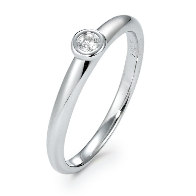 Solitaire ring 750/18K witgoud Diamant 0.05 ct, w-si