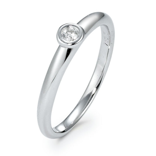 Solitaire ring 750/18K krt witgoud Diamant 0.05 ct, w-si