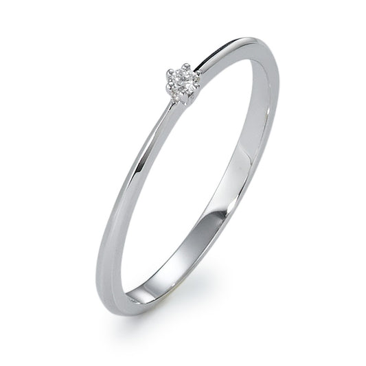 Solitaire ring 750/18K krt witgoud Diamant 0.03 ct, w-si