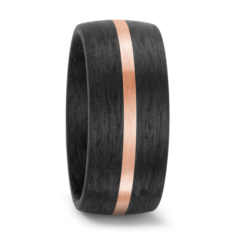 Partnerring 585/14 krt roségoud, Carbon