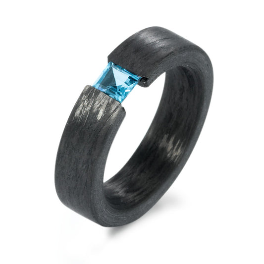 Ring Carbon Topaas blauw