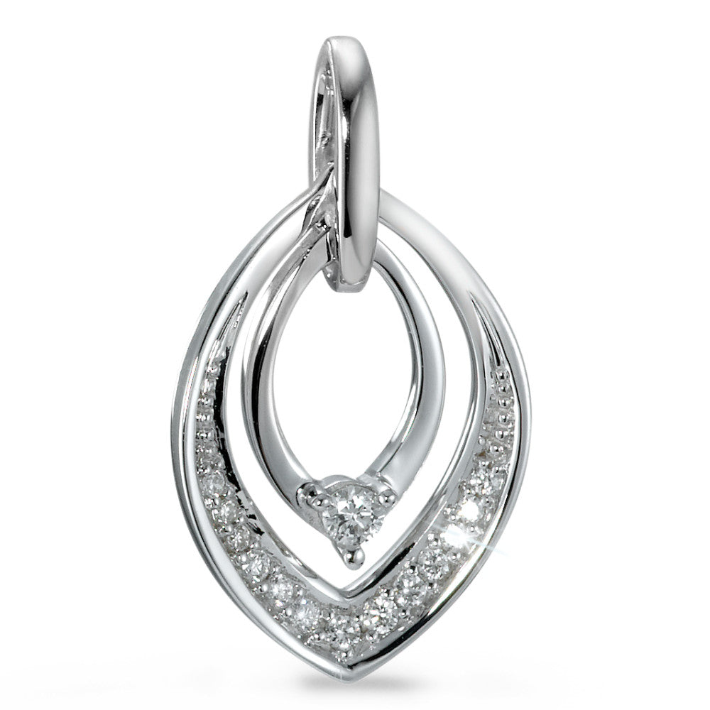 Hanger 750/18K krt witgoud Diamant 0.11 ct, 14 Steen, [Brillant], w-si