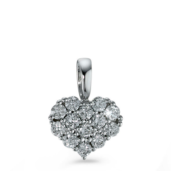 Hanger 750/18K krt witgoud Diamant 0.18 ct, 13 Steen, [Brillant], w-si Hart