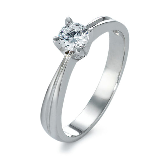 Solitaire ring 375/9 krt witgoud Moissaniet