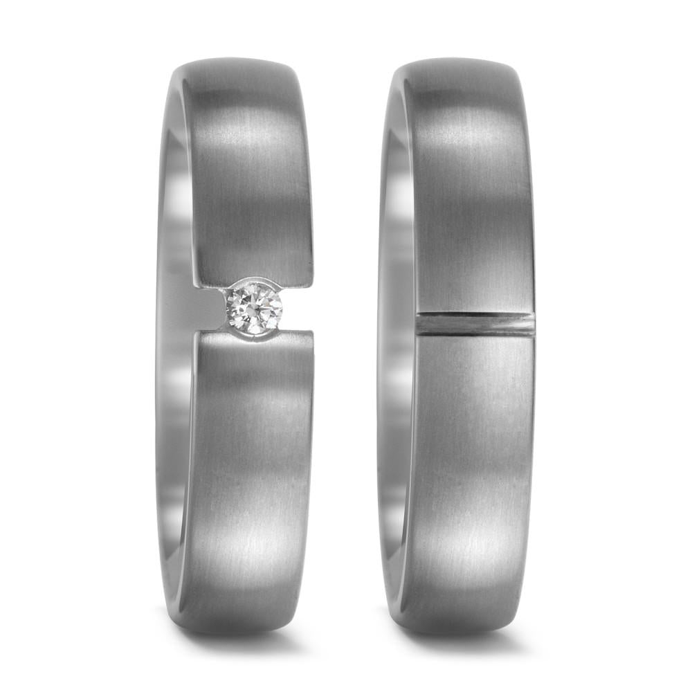 Partnerring Titanium Diamant 0.05 ct, w-si