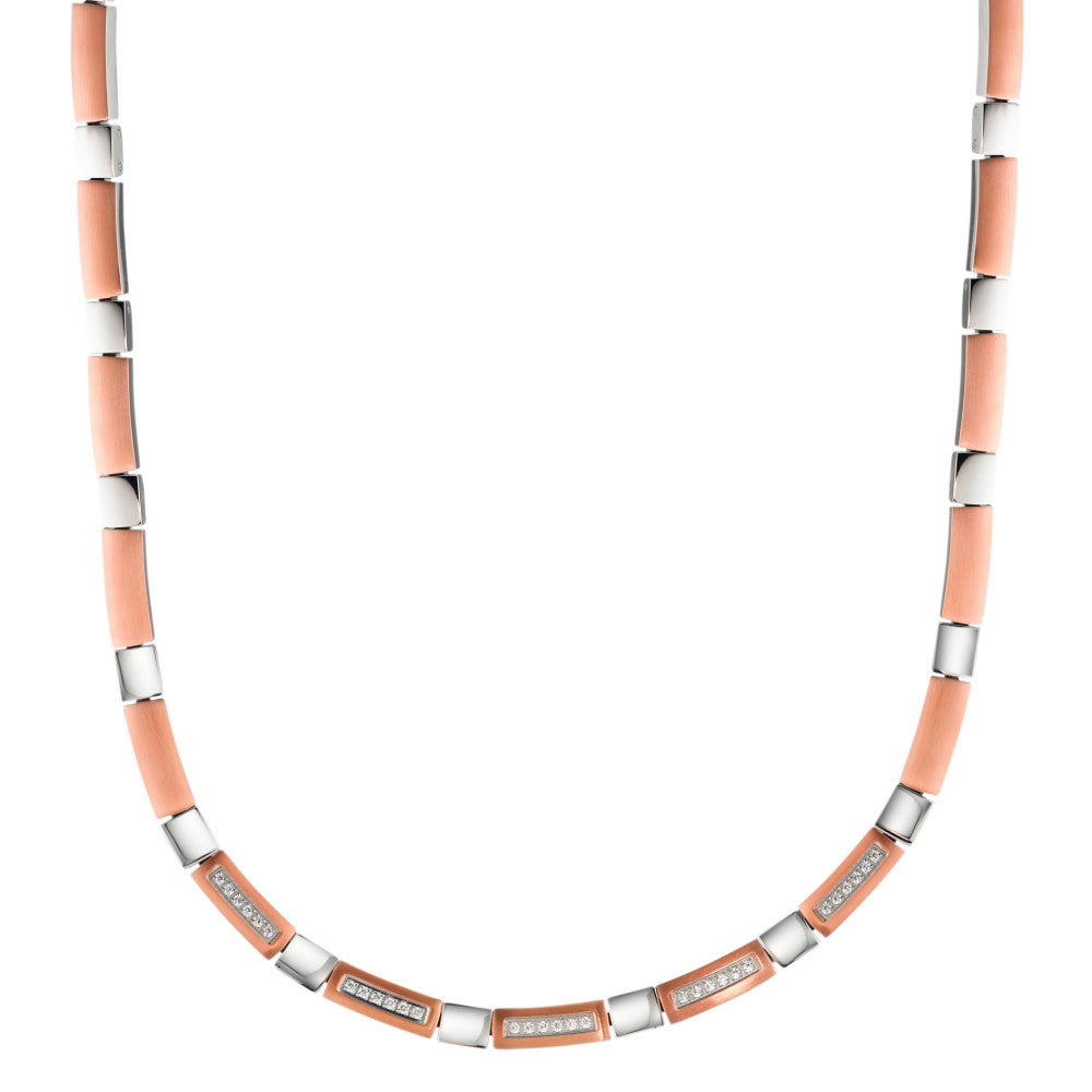 Collier Roestvrijstaal Zirkonia IP-gecoat 42-45 cm