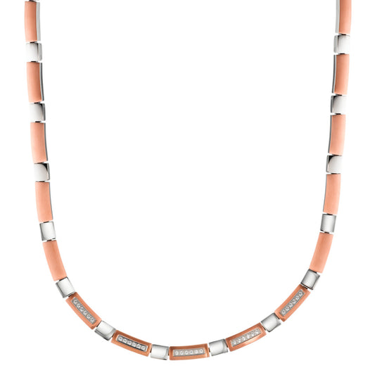 Collier Roestvrijstaal Zirkonia IP-gecoat 42-45 cm