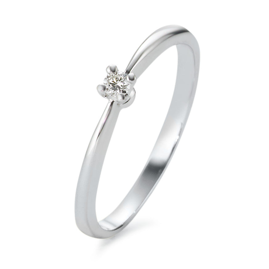 Solitaire ring 750/18K krt witgoud Diamant 0.05 ct, tw-vsi