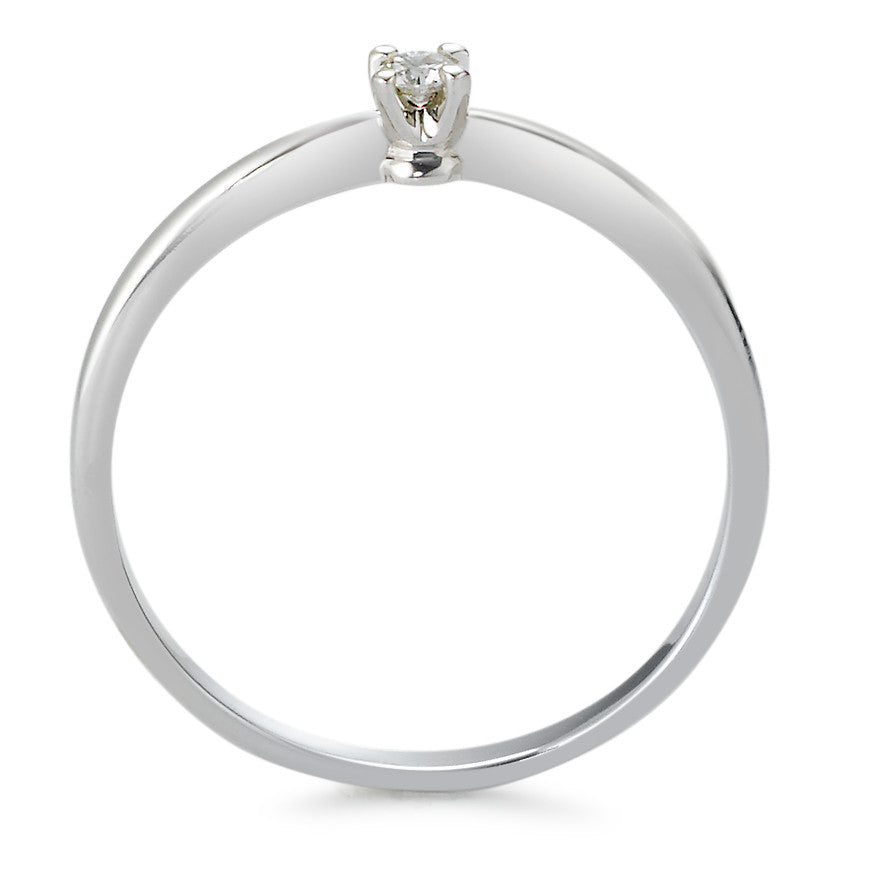 Solitaire ring 750/18K krt witgoud Diamant 0.05 ct, tw-vsi