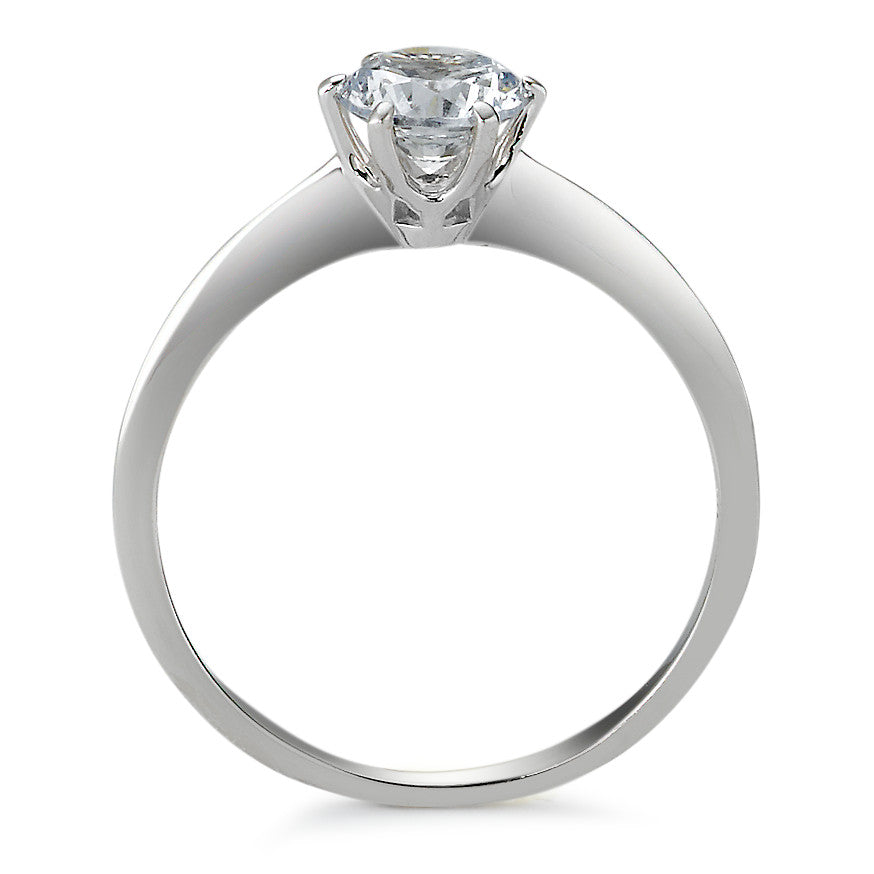 Solitaire ring 750/18K krt witgoud Zirkonia Ø5.5 mm