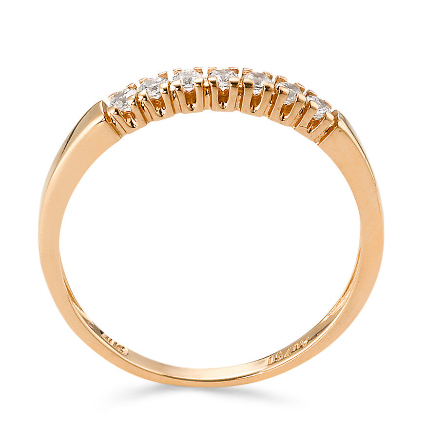 Memory ring 750/18K rood goud Zirkonia 7 Steen