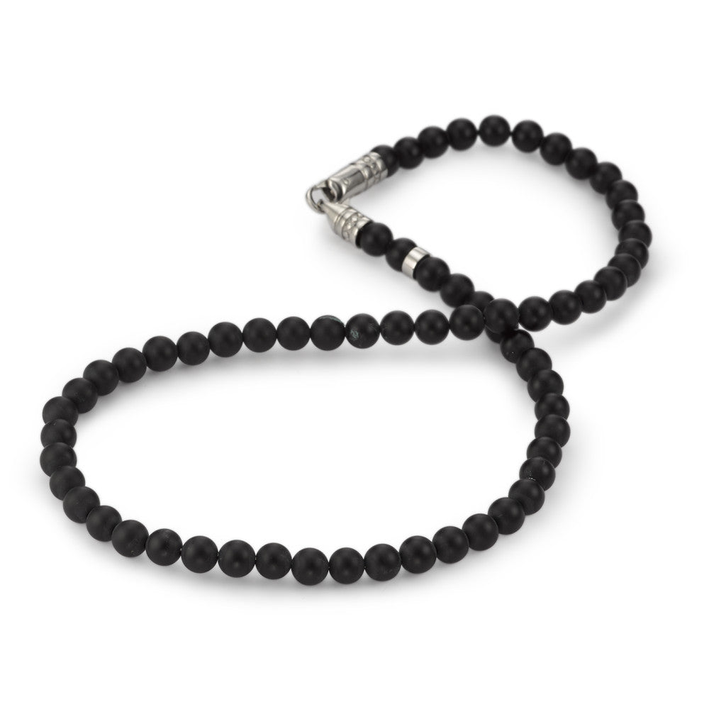 Collier Roestvrijstaal Onyx 42 cm Ø6 mm