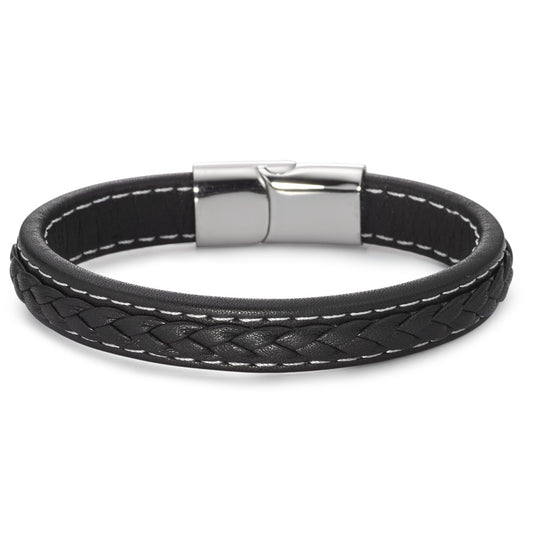 Armband Roestvrijstaal, Leder 20 cm