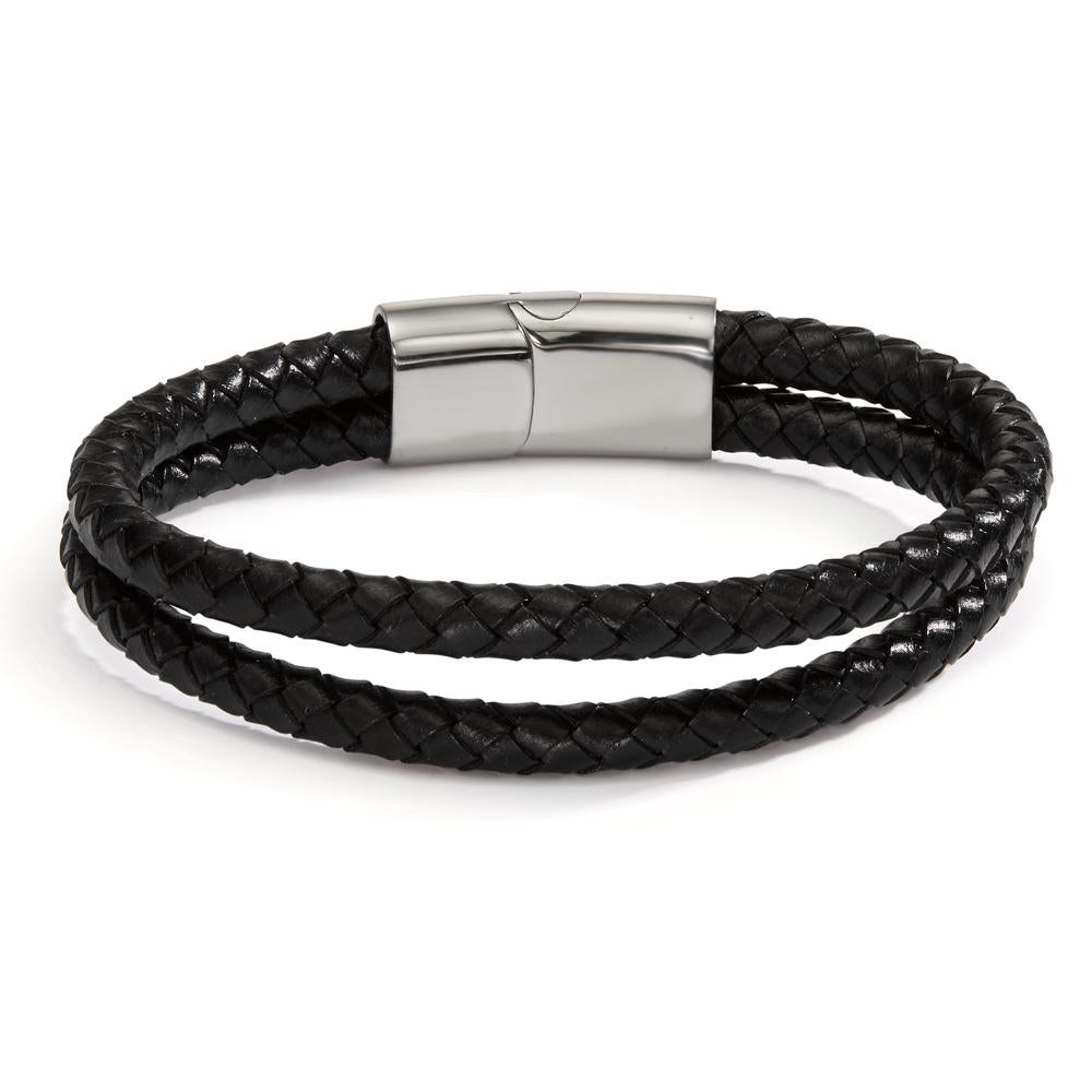 Armband Roestvrijstaal, Leder 21 cm