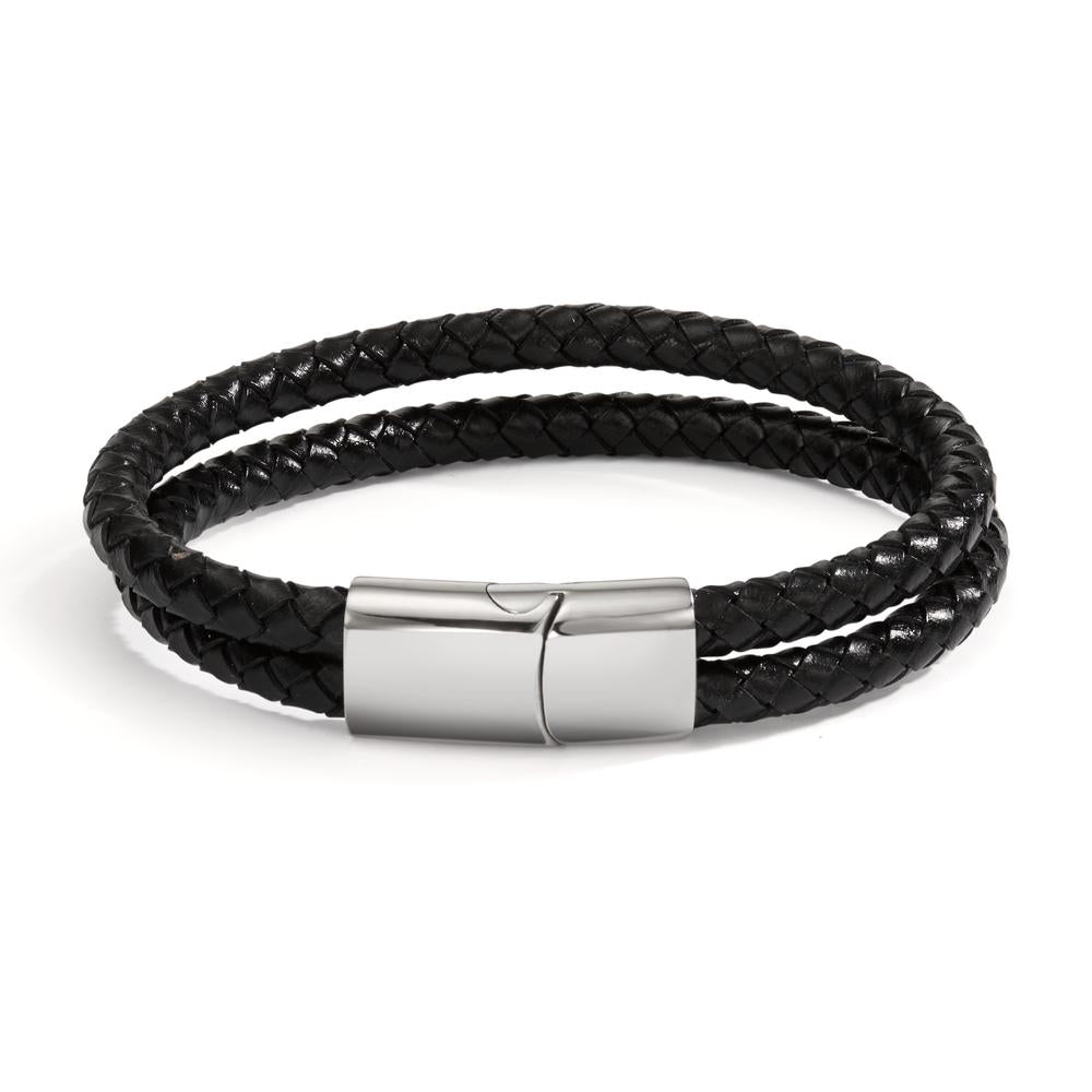 Armband Roestvrijstaal, Leder 21 cm