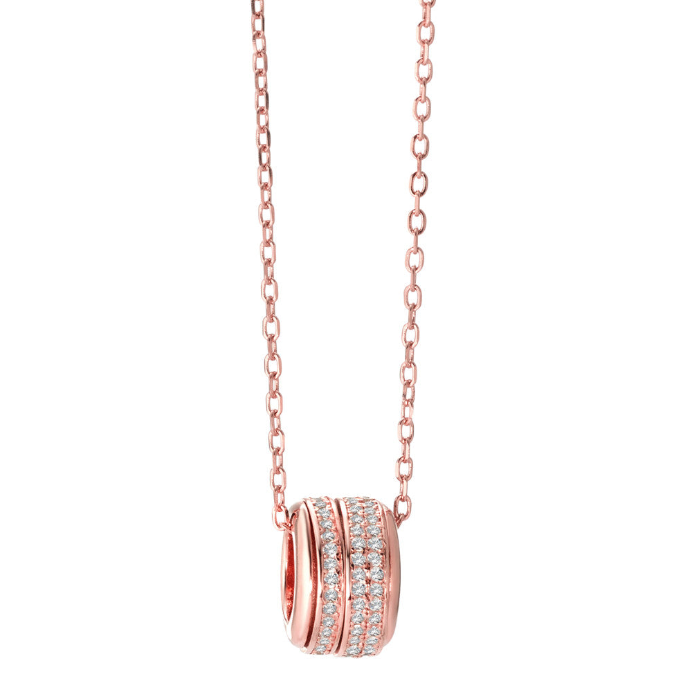 Collier met hanger Zilver Zirkonia Rosé Verguld 42-45 cm Ø11.5 mm