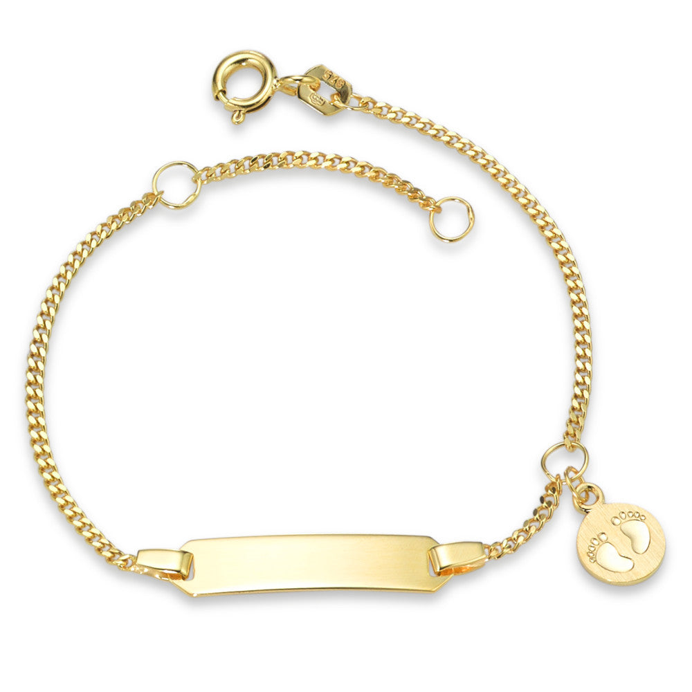 Graveer armband 375/9 krt geel goud Voeten 12-14 cm