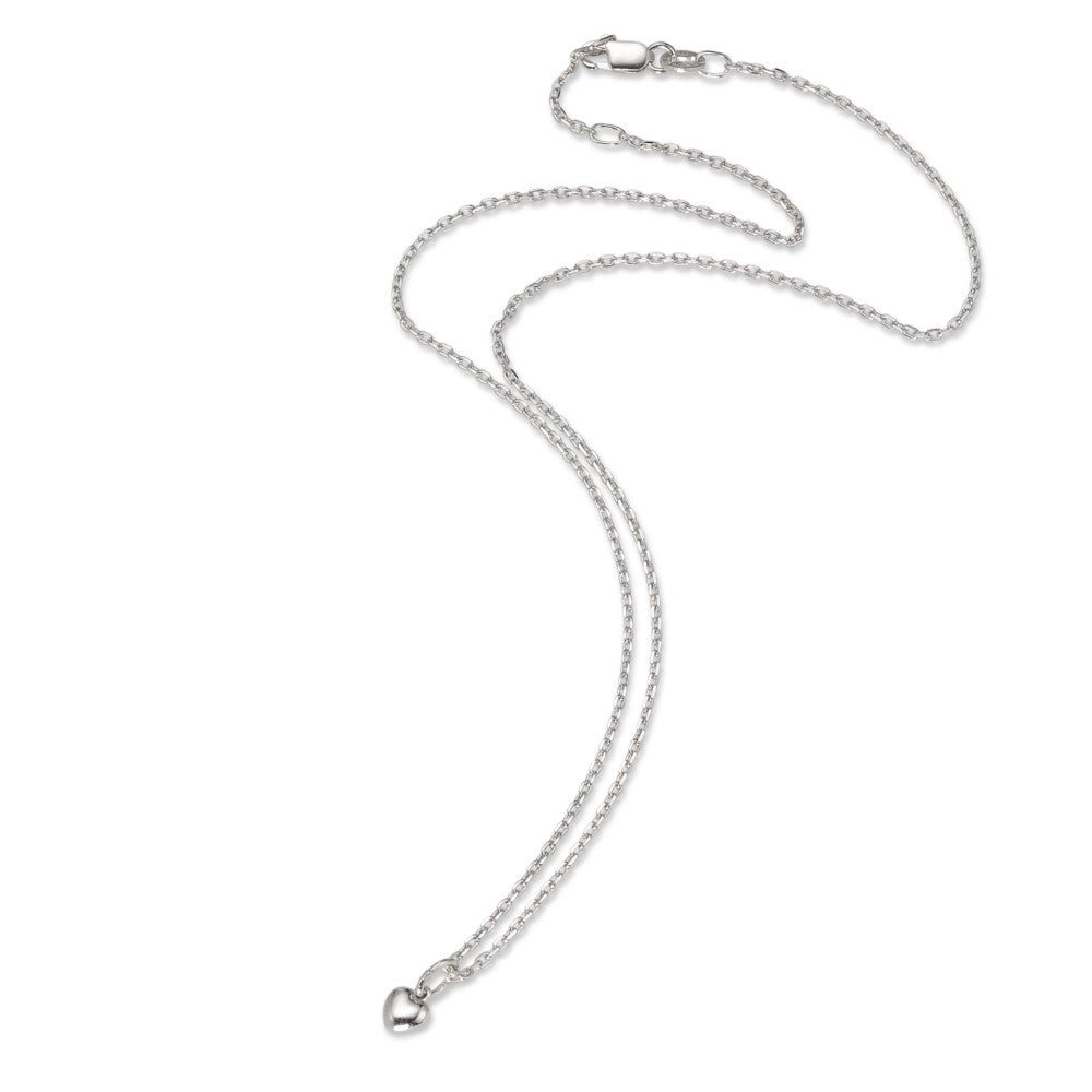 Collier met hanger Zilver Gerhodineerd Hart 38-40 cm Ø5 mm