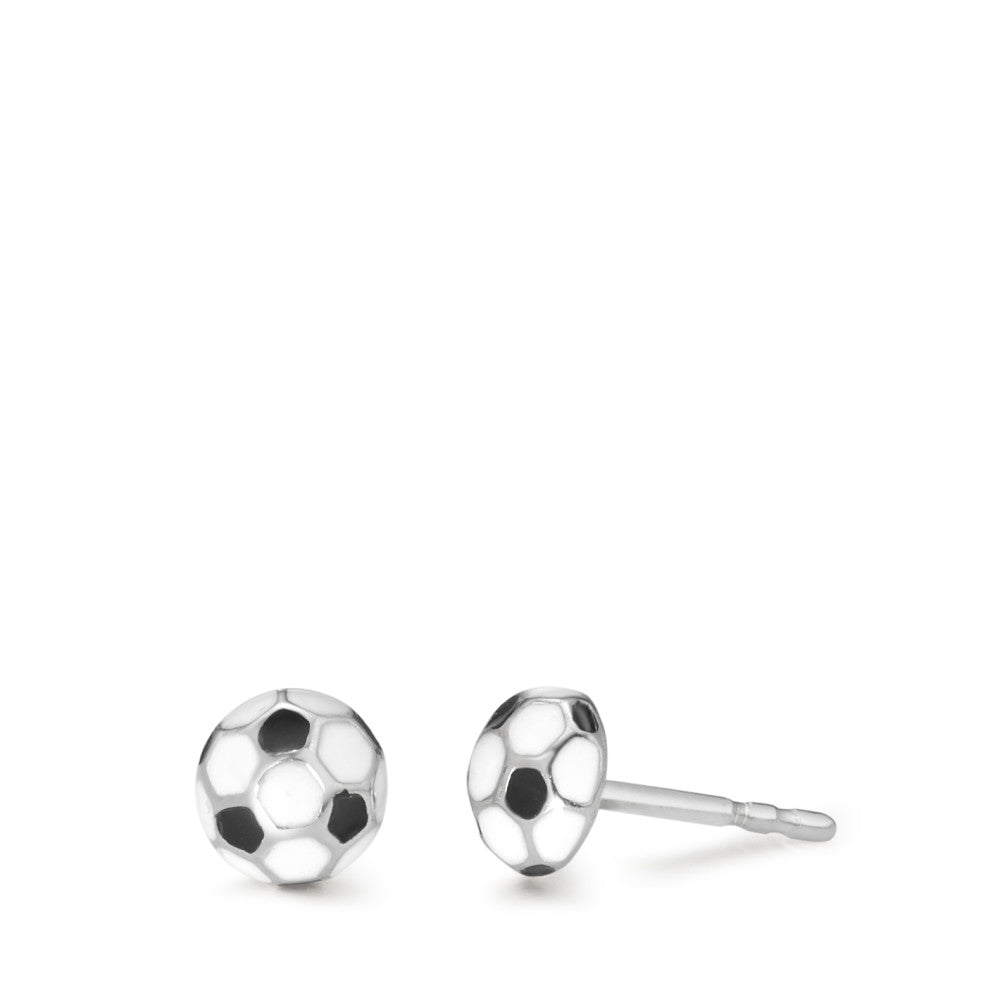 Oorknoppen Zilver Gerhodineerd Voetbal Ø6 mm